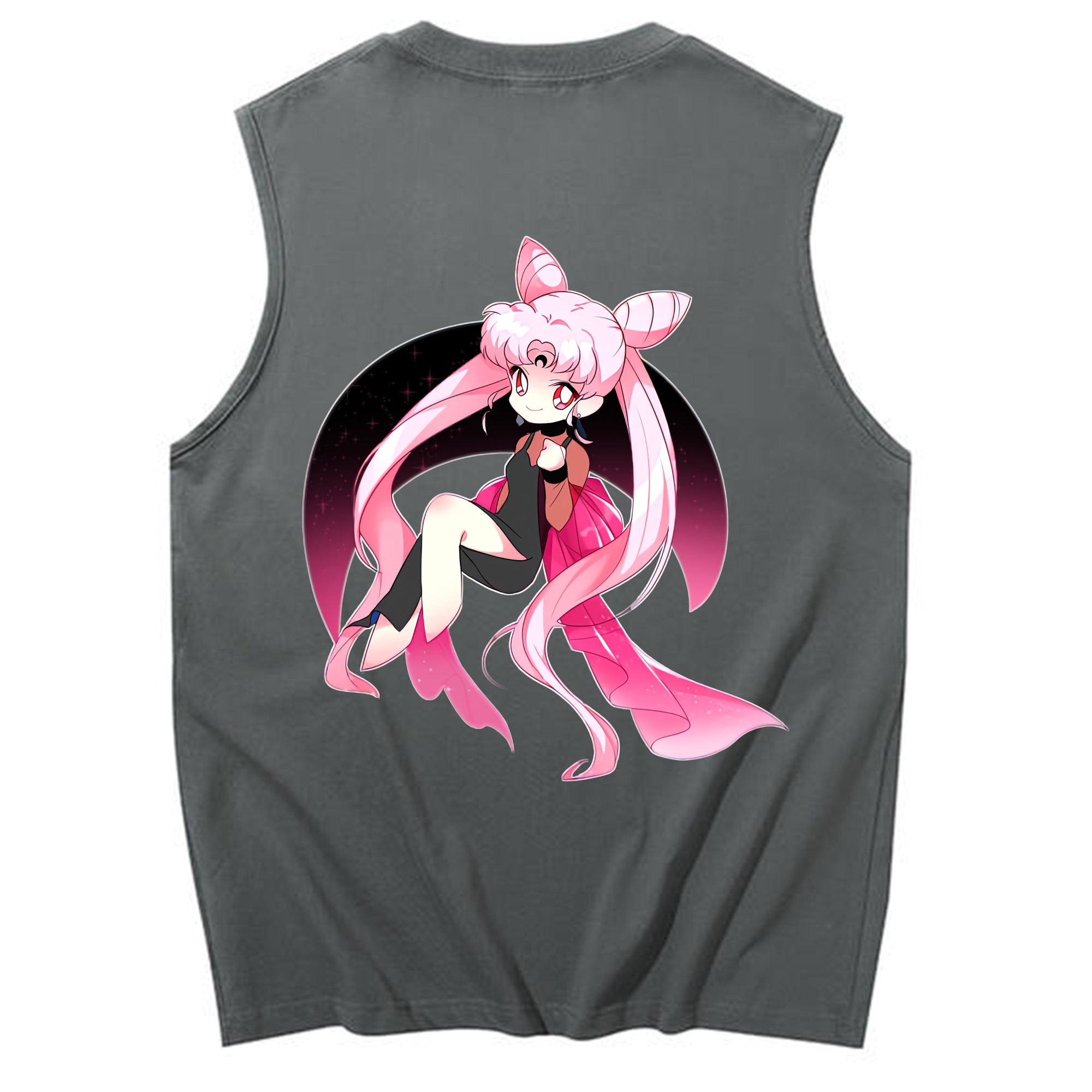（画像用） 美少女戦士セーラームーン ちびうさ Sailor Moon Chibiusa Tsukino Usagi Small Lady Serenity コットン100％タンクトップ（背面プリント）